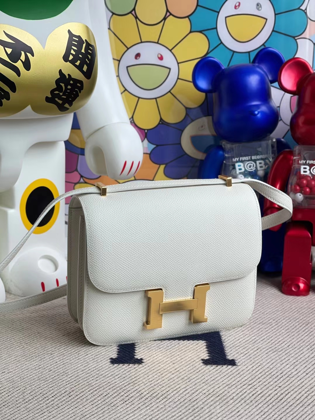 Hermès（爱马仕）Constance 康康 Epsom 01 纯白 金扣 19cm 定制