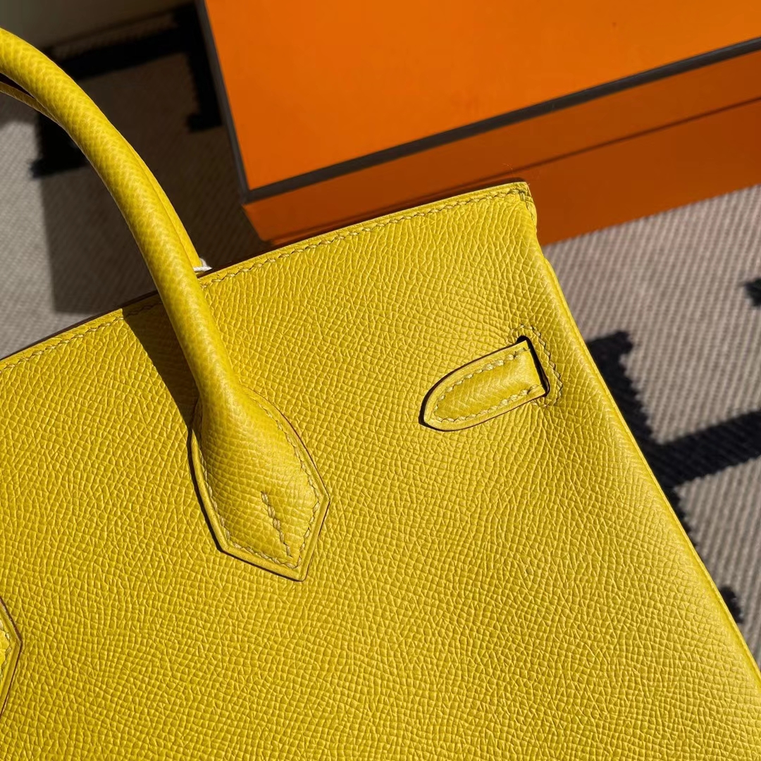 Hermès（爱马仕）Birkin 铂金包 Epsom 9O 那不勒斯黄 金扣 25cm