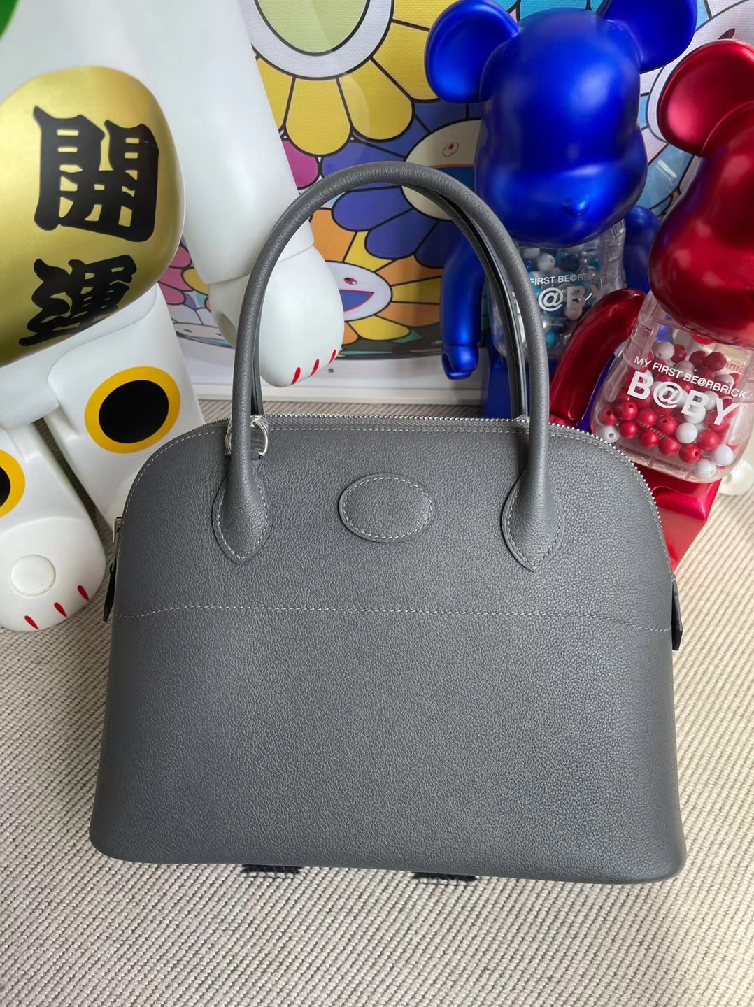 Hermès（爱马仕）Bolide 保龄球包 evercolor 8f 锡器灰 银扣 25cm