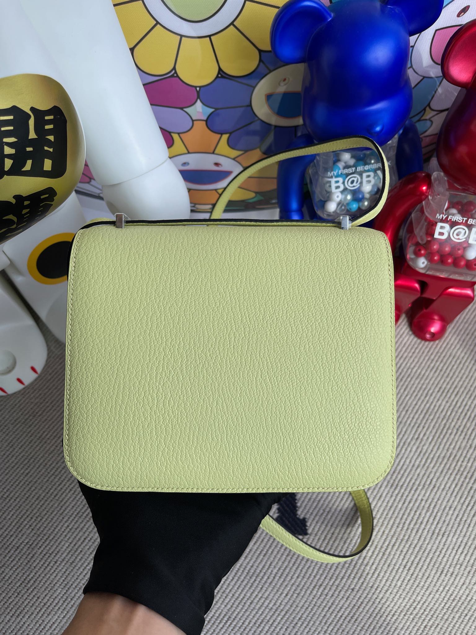 Hermès（爱马仕）Constance 康斯坦斯 Chevre 山羊皮 R9 嫩芽绿 银扣 18cm 顶级手缝