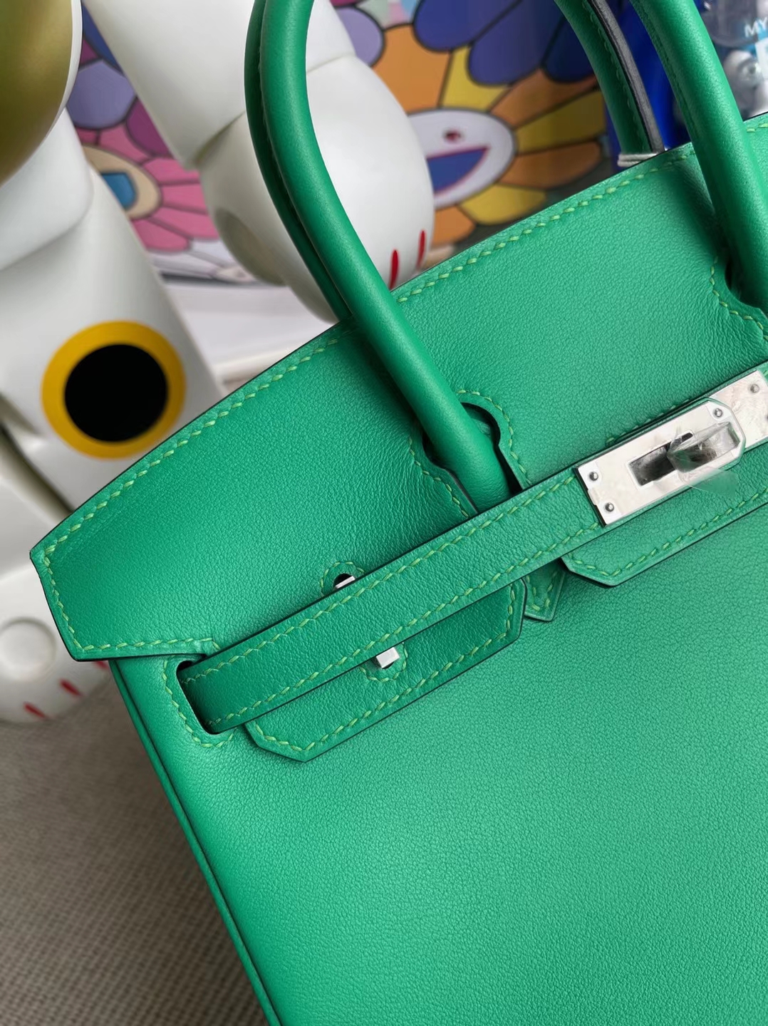 Hermès（爱马仕）Birkin 铂金包 Swift 7W 薄荷绿 银扣 25cm