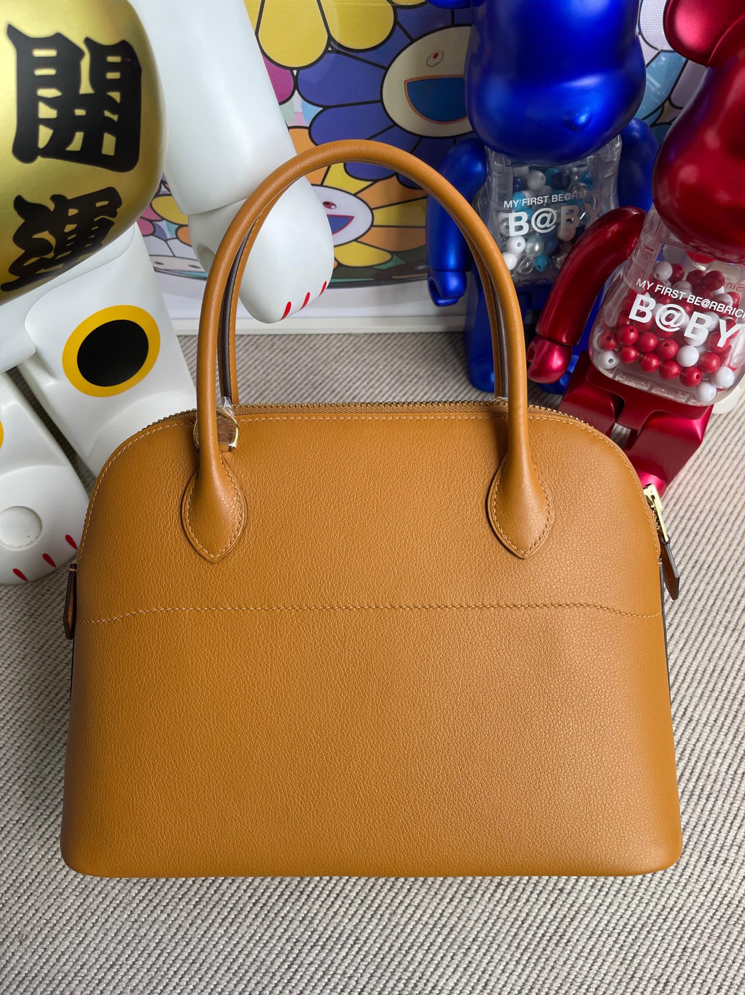 Hermès（爱马仕）Bolide 保龄球包 Swift 2S 芝麻色 Sesame 金扣 27cm 顶级手缝
