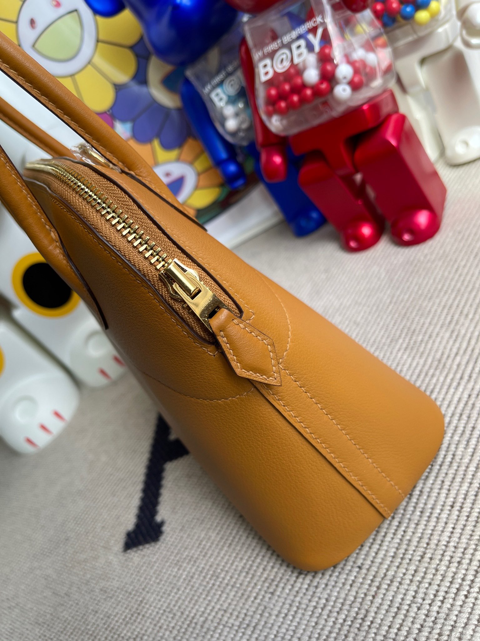 Hermès（爱马仕）Bolide 保龄球包 Swift 2S 芝麻色 Sesame 金扣 27cm 顶级手缝