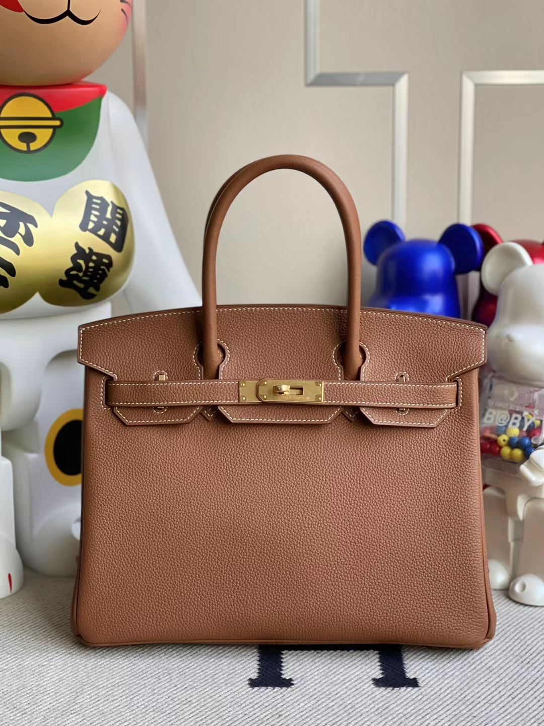 Hermès（爱马仕）Birkin 铂金包 Togo Ck37 金棕色 金扣 30cm 顶级工艺 全手工缝制 stock