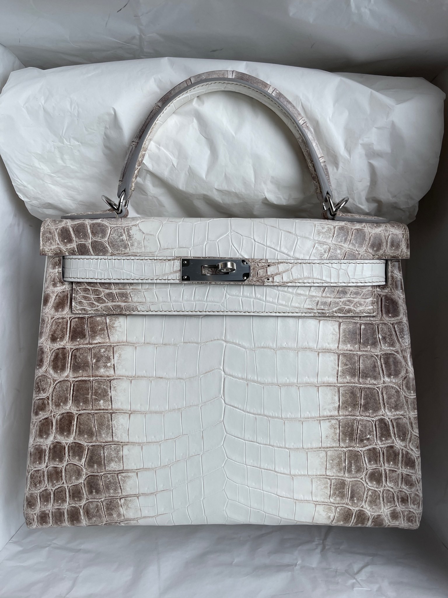 Hermès（爱马仕）kelly 凯莉包 Himalaya 喜马拉雅 银扣 28cm 顶级手缝