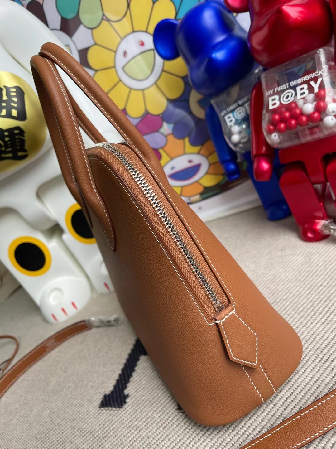 Hermès（爱马仕）Bolide 保龄球包 evercolor ck37 金棕色 银扣 25cm 顶级工艺 全手工缝制