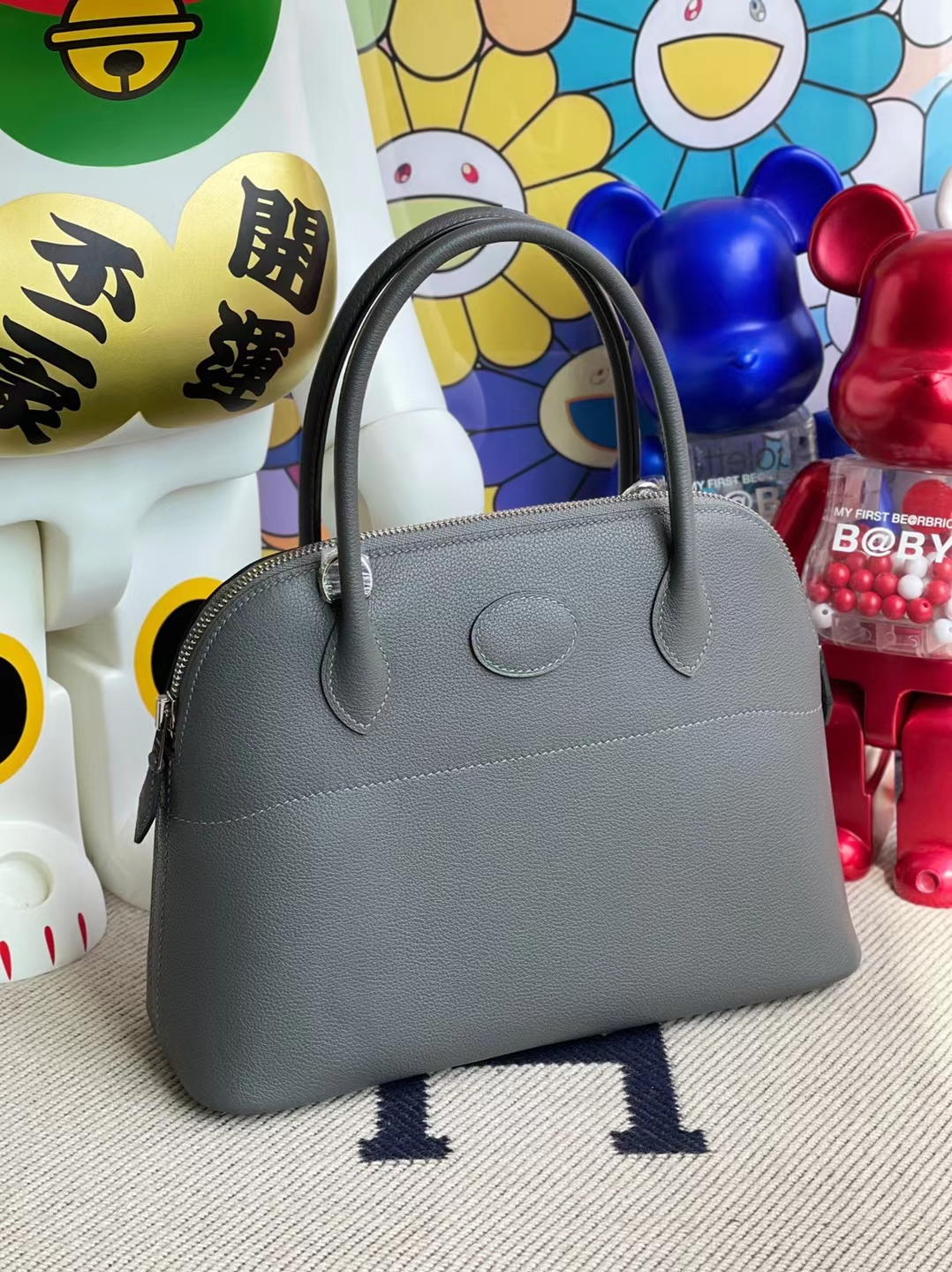 Hermès（爱马仕）Bolide 保龄球包 evercolor 8f 锡器灰 银扣 25cm