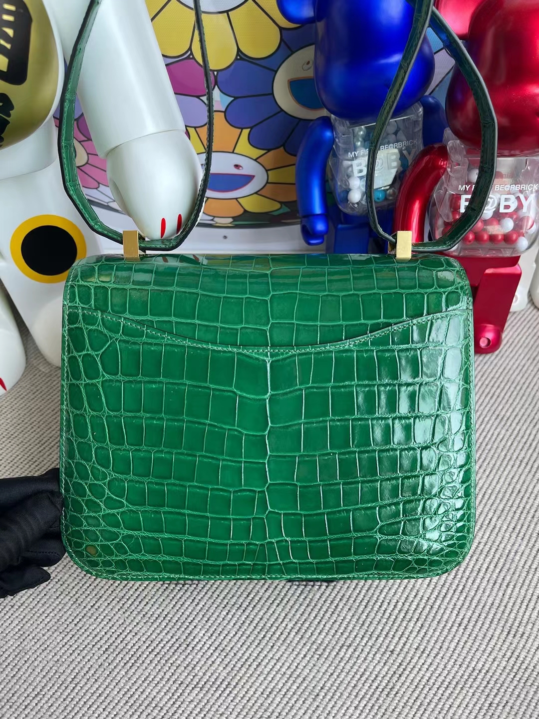Hermès（爱马仕）Constance 康康 亮面尼罗鳄 shiny nilo crocodile 1L 仙人掌绿 金扣 24cm