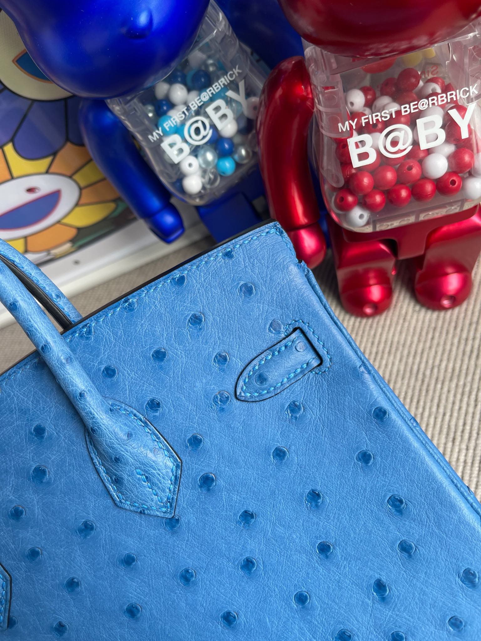 Hermès(爱马仕)Birkin 铂金包 Ostrich kk 鸵鸟 7Q 希腊蓝 mykonos 银扣 25cm 顶级手缝-拉尔森鳄鱼皮具定制 - 爱马仕包包官网 Hermès(爱马仕)Birkin 铂金包 Ostrich kk 鸵鸟 7Q 希腊蓝 mykonos 银扣 25cm 顶级手缝