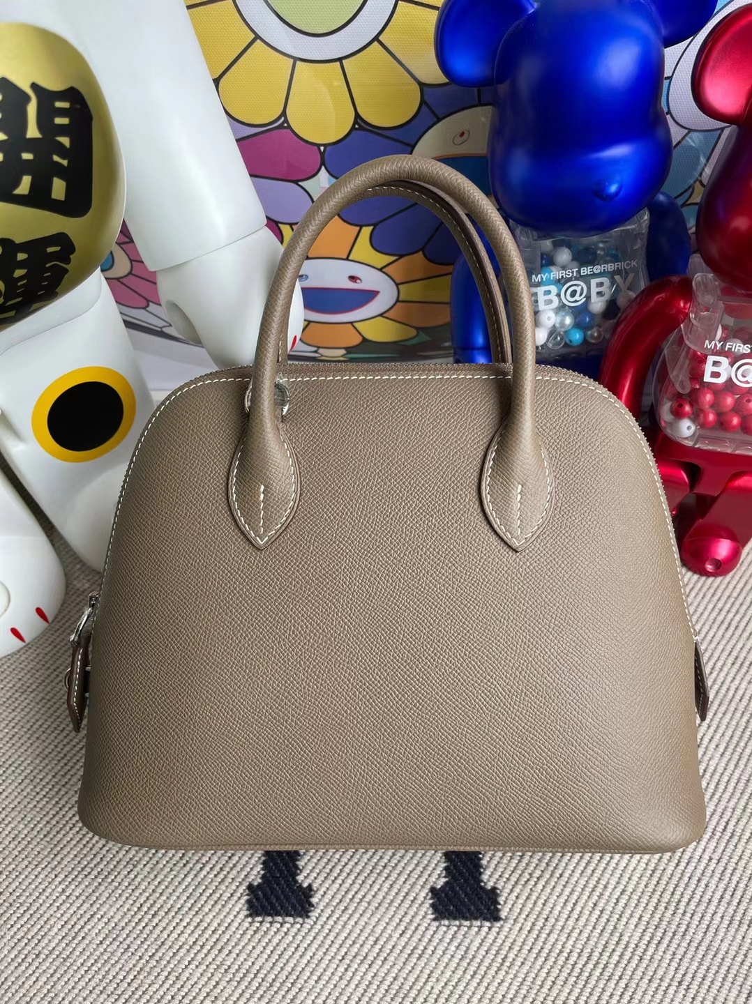 Hermès（爱马仕）Bolide 保龄球包 evercolor Ck18 大象灰 银扣 25cm 顶级工艺 全手工缝制