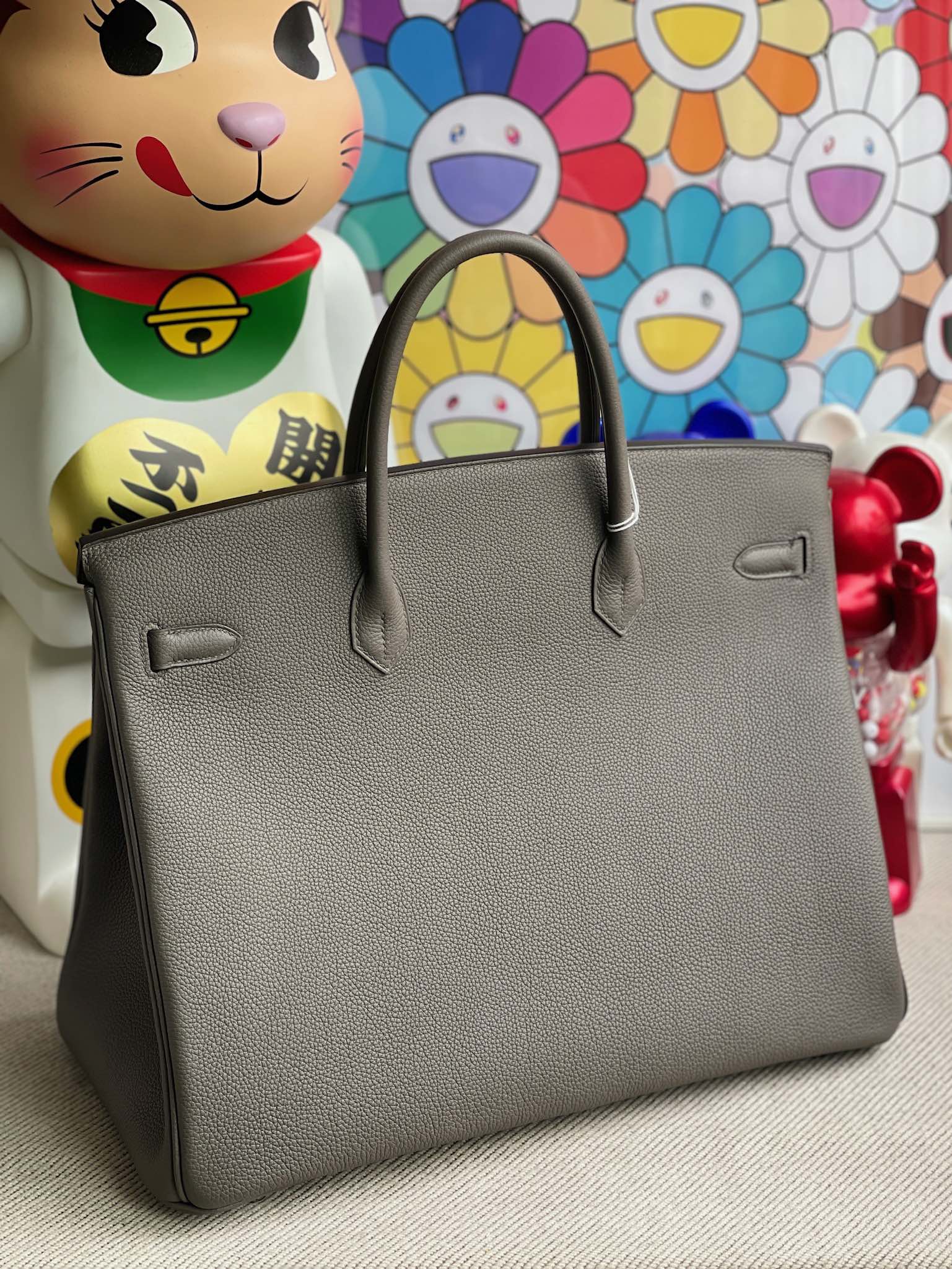 Hermès(爱马仕)Birkin 铂金包 原厂小牛皮 Togo 8F 锡器灰 Etain 银扣 40cm 顶级手缝-拉尔森鳄鱼皮具定制 - 爱马仕包包官网 Hermès(爱马仕)Birkin 铂金包 原厂小牛皮 Togo 8F 锡器灰 Etain 银扣 40cm 顶级手缝