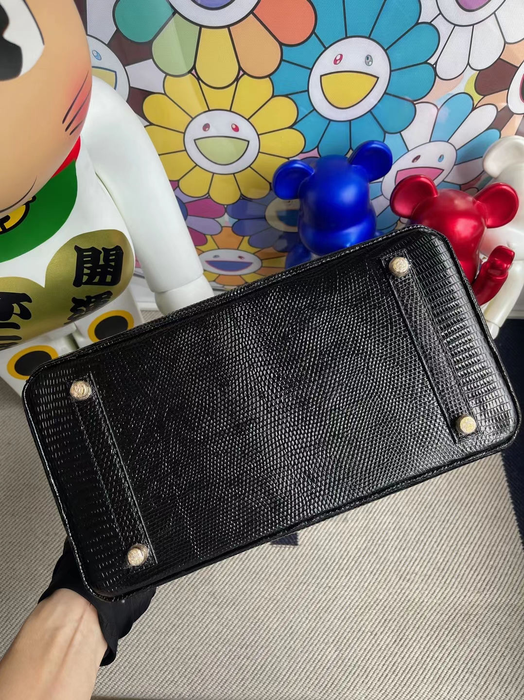 Hermès（爱马仕）Birkin 铂金包 Lizard 进口蜥蜴皮 Ck89 黑色 金扣 30cm