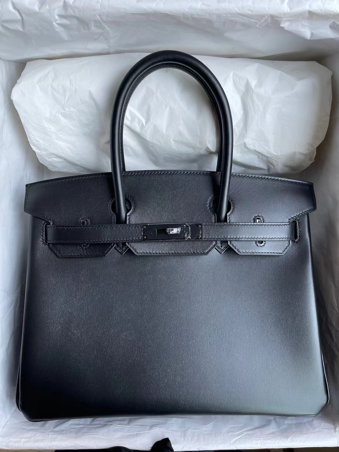 Hermès（爱马仕）Birkin 铂金包 Jonathan Ck89 黑色 银扣 30cm