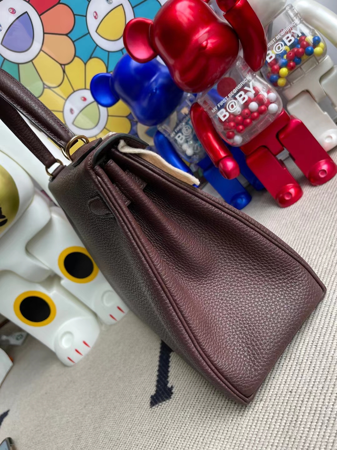 Hermès（爱马仕）Kelly 凯莉包 Togo Ck57 波尔多酒红 金扣 28cm 顶级工艺 全手工缝制