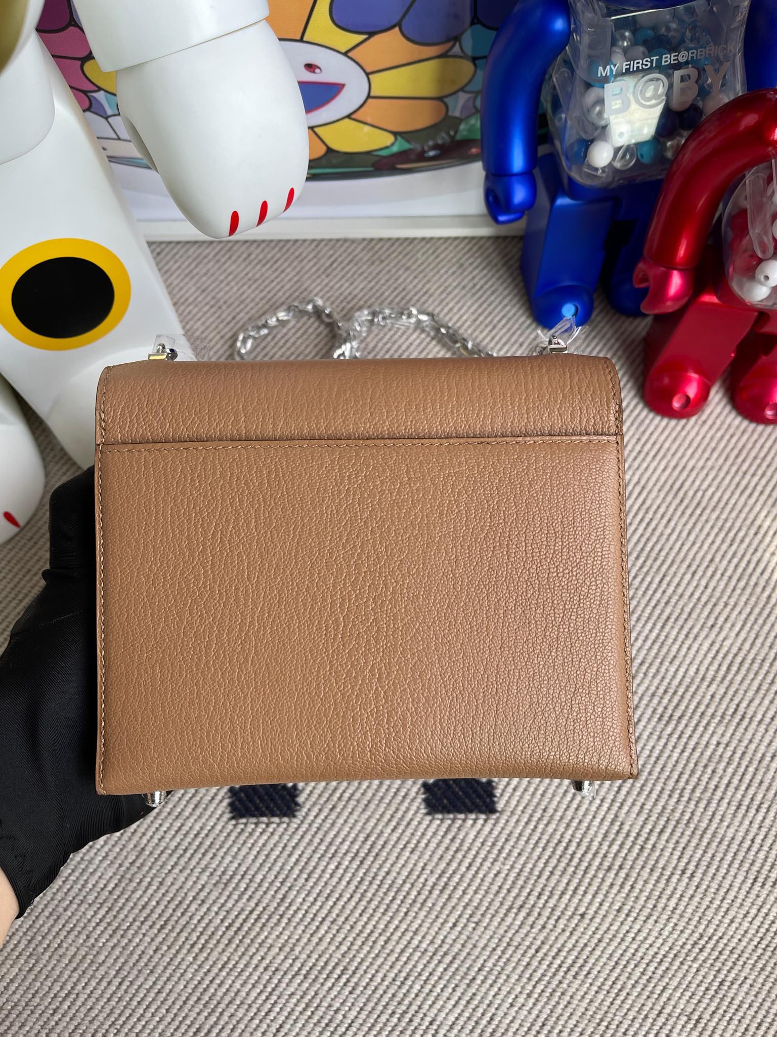 Hermès（爱马仕）Verrou 机枪包 chevre 山羊皮 2J 雀木色 银扣 17cm 顶级手缝