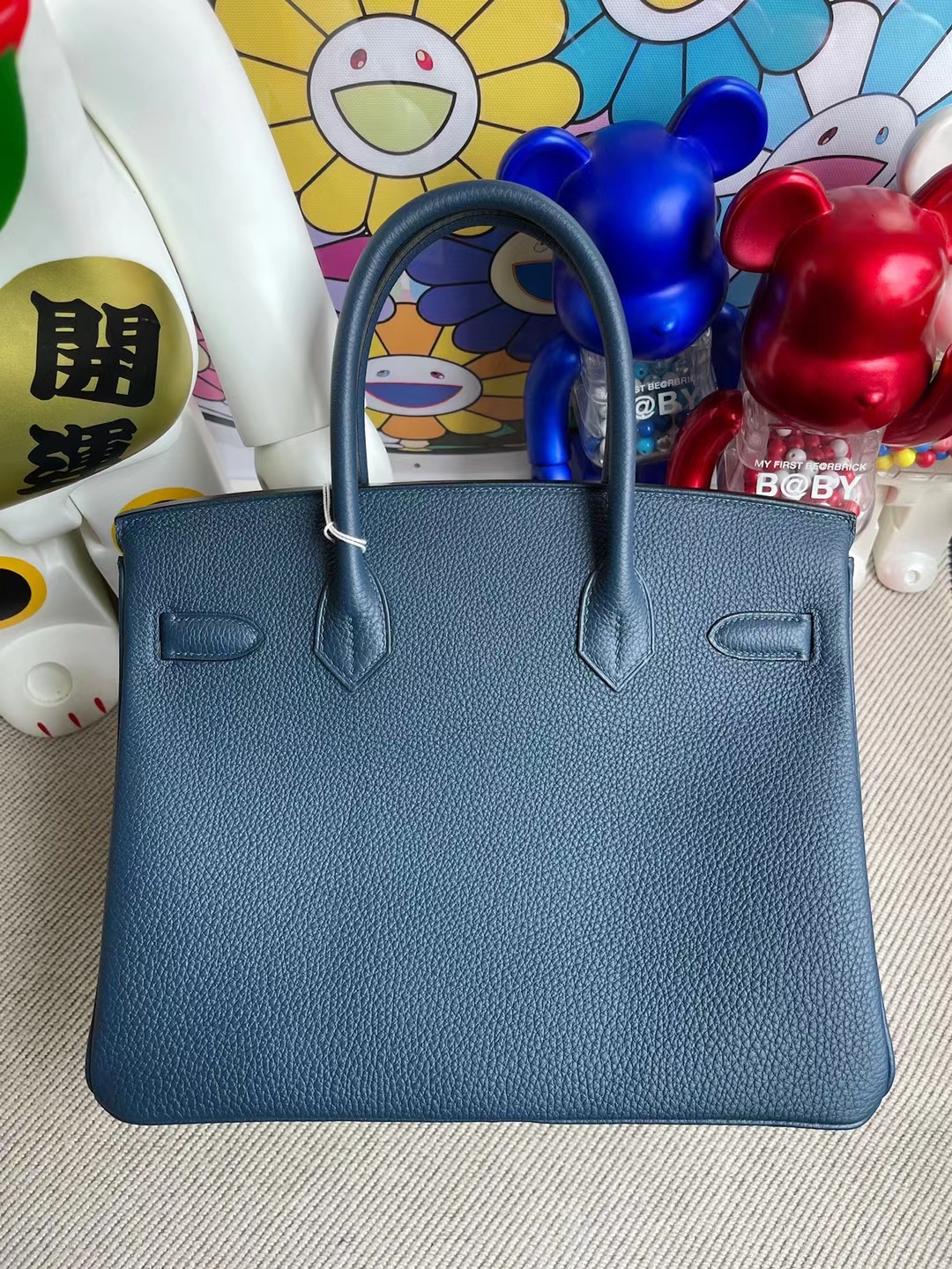 Hermès（爱马仕）Birkin 铂金包 Togo S4 深邃蓝 银扣 30cm