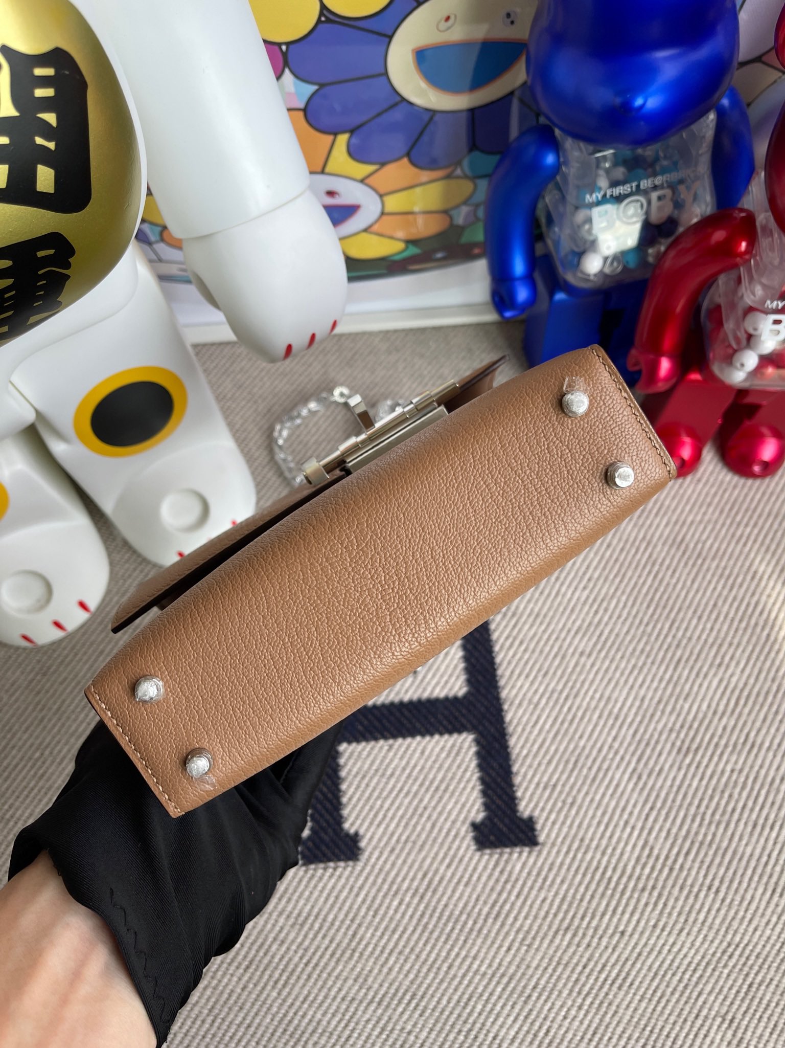 Hermès（爱马仕）Verrou 机枪包 chevre 山羊皮 2J 雀木色 银扣 17cm 顶级手缝
