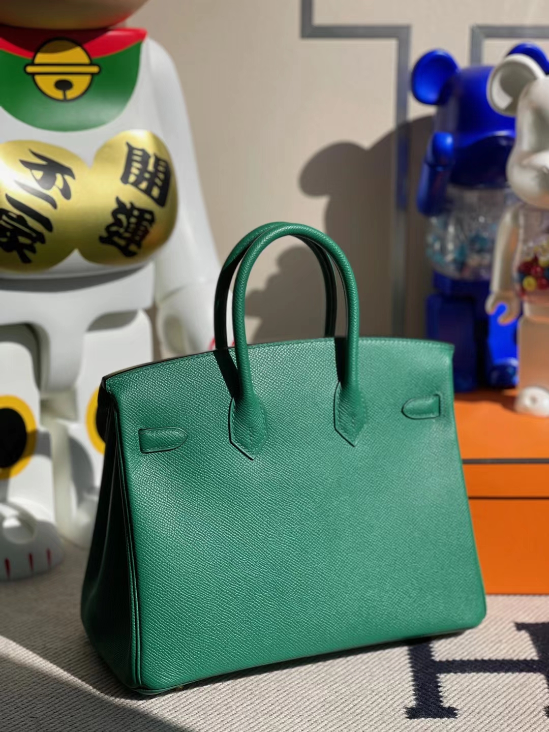 Hermès(爱马仕)Birkin 铂金包 Epsom U4 丝绒绿 金扣 25cm-拉尔森鳄鱼皮具定制 - 爱马仕包包官网 Hermès(爱马仕)Birkin 铂金包 Epsom U4 丝绒绿 金扣 25cm