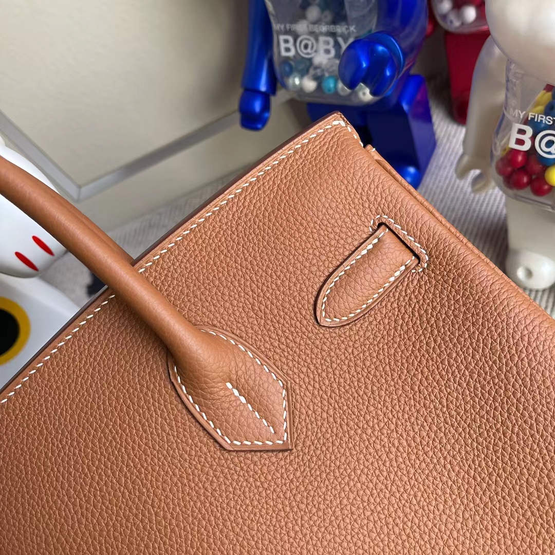 Hermès（爱马仕）Birkin 铂金包 Togo Ck37 金棕色 金扣 30cm 顶级工艺 全手工缝制 stock