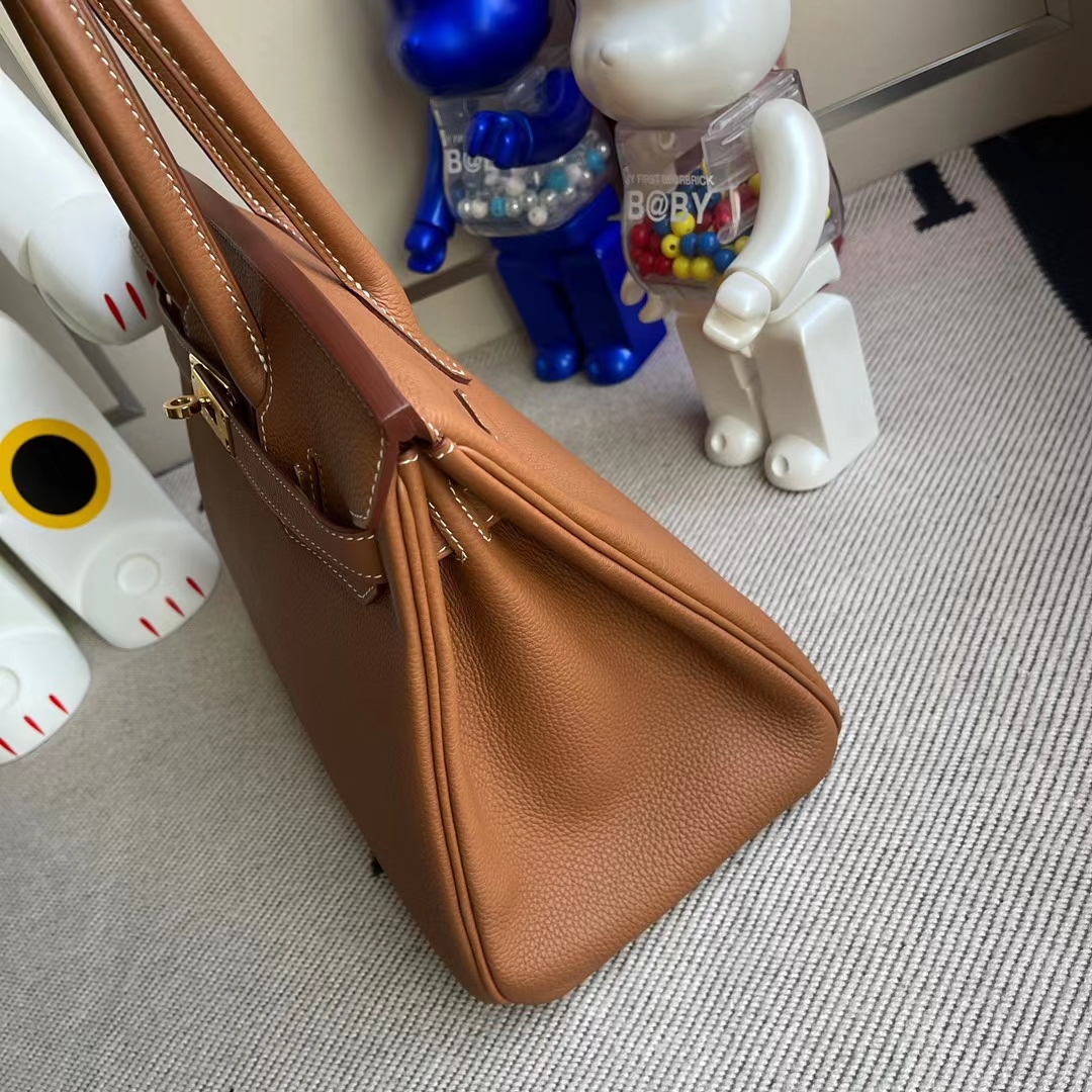 Hermès（爱马仕）Birkin 铂金包 Togo Ck37 金棕色 金扣 30cm 顶级工艺 全手工缝制 stock