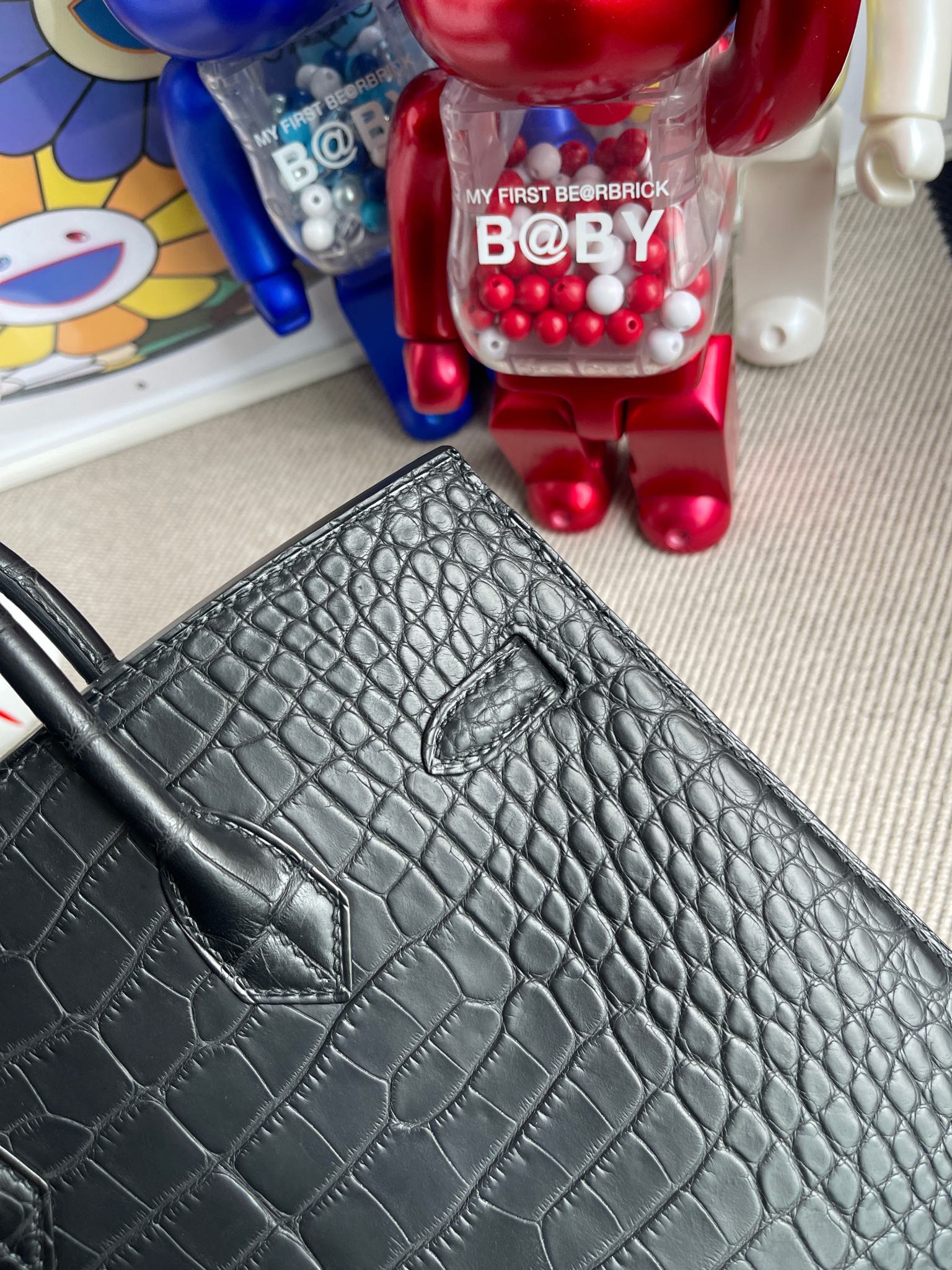 Hermès（爱马仕）Birkin 铂金包 Alligator matt 雾面鳄 ck89 黑色 noir 外缝 25cm 顶级手缝