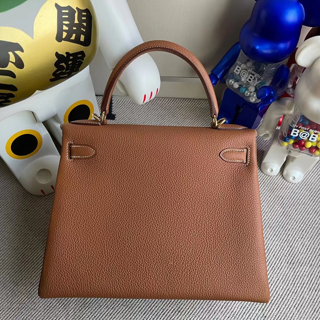 Hermès(爱马仕)Kelly 凯莉包 togo Ck37 金棕色 金扣 28cm-拉尔森鳄鱼皮具定制 - 爱马仕包包官网 Hermès(爱马仕)Kelly 凯莉包 togo Ck37 金棕色 金扣 28cm