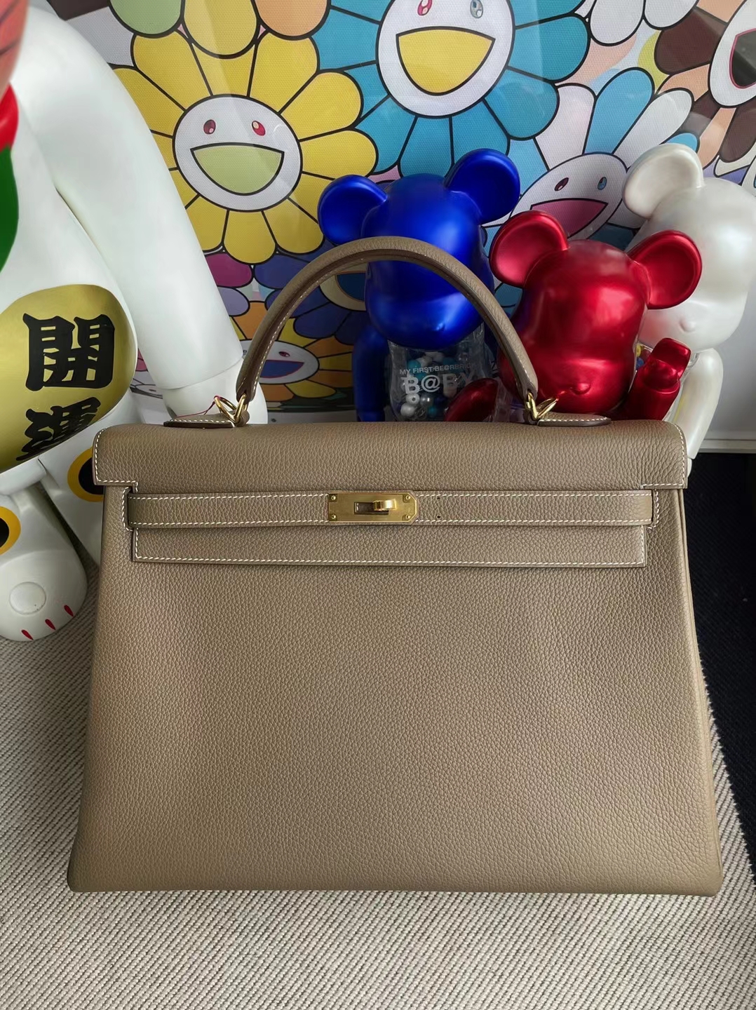 Hermès（爱马仕）Kelly 凯莉包 Togo Ck18 大象灰 金扣 35cm