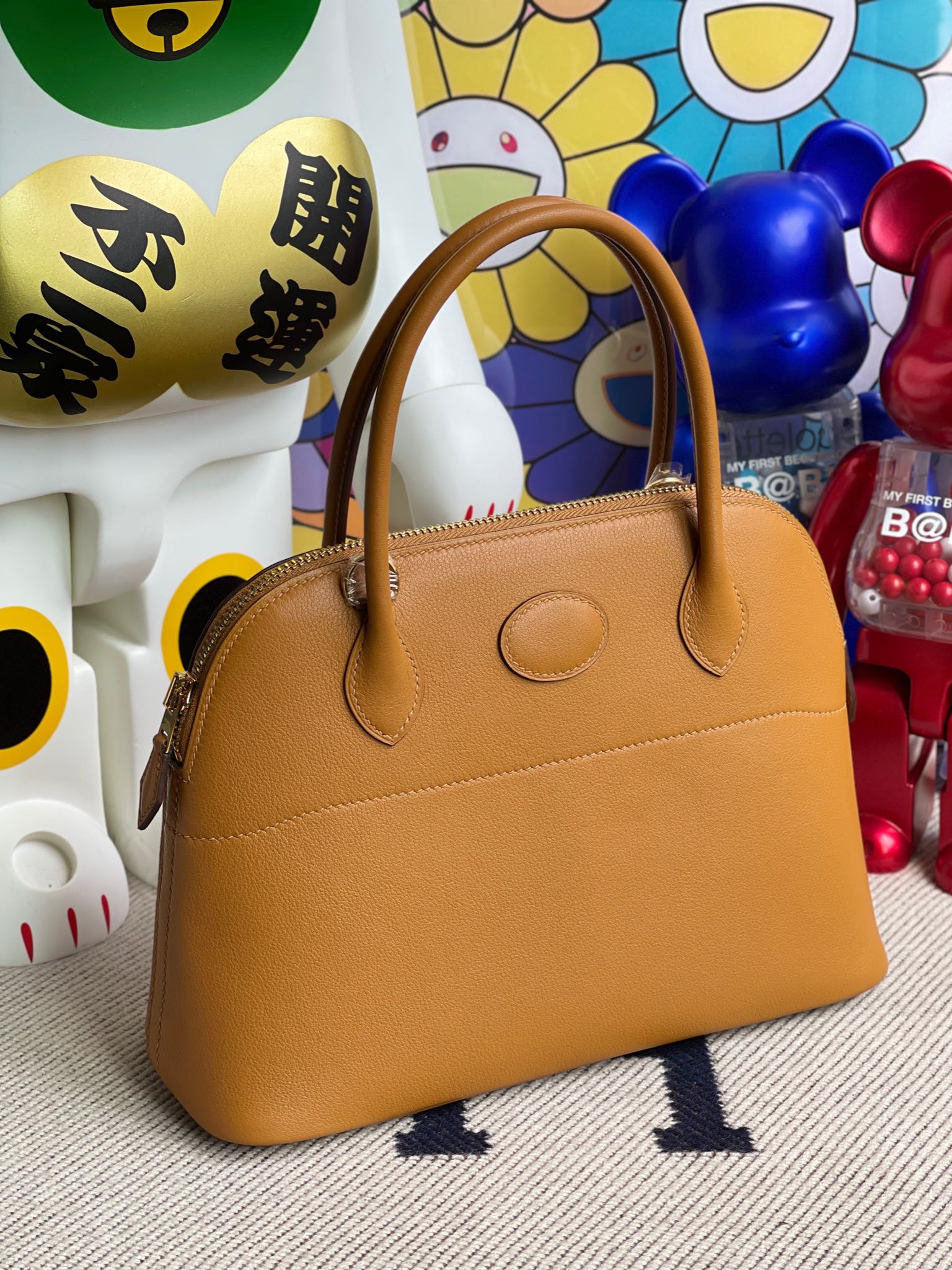 Hermès（爱马仕）Bolide 保龄球包 Swift 2S 芝麻色 Sesame 金扣 27cm 顶级手缝