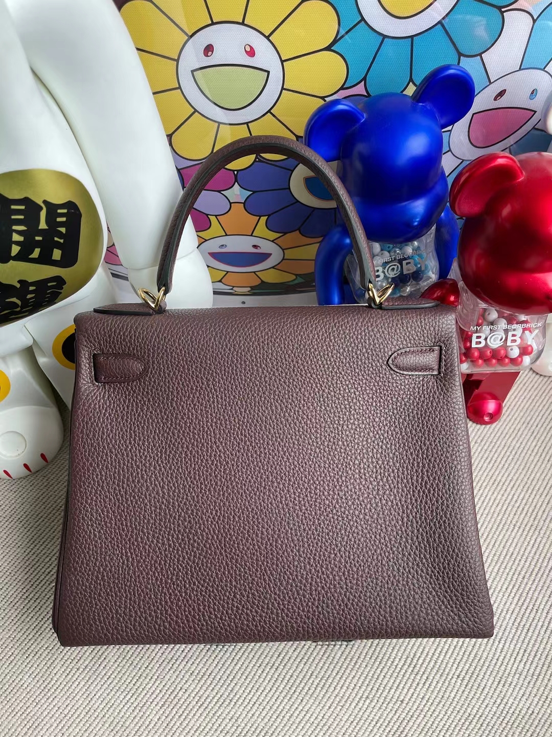 Hermès（爱马仕）Kelly 凯莉包 Togo Ck57 波尔多酒红 金扣 28cm 顶级工艺 全手工缝制