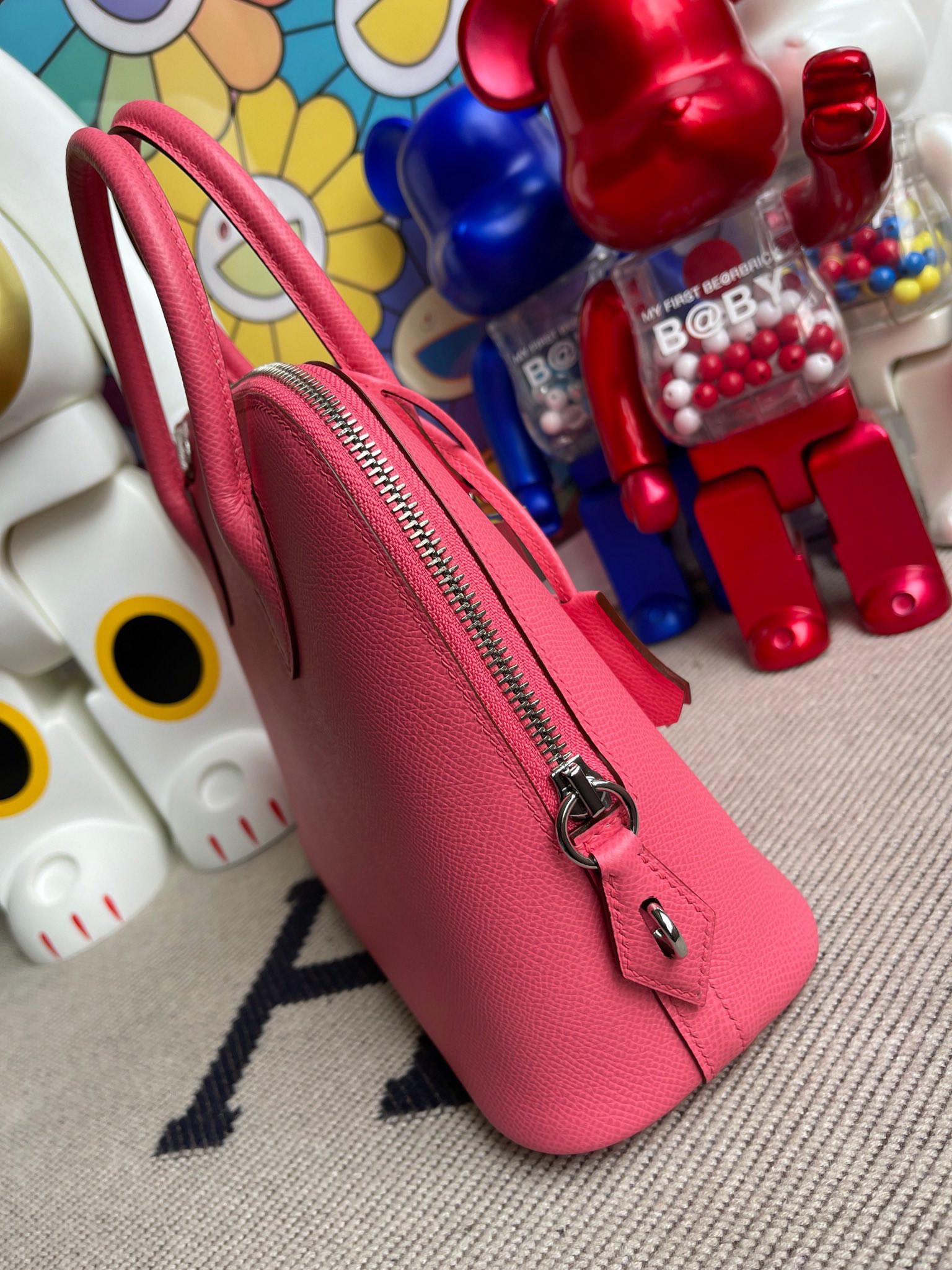 Hermès(爱马仕)Bolide 保龄球包 Epsom 原厂掌纹皮 8w 唇膏粉 银扣 25cm 顶级手缝-拉尔森鳄鱼皮具定制 - 爱马仕包包官网 Hermès(爱马仕)Bolide 保龄球包 Epsom 原厂掌纹皮 8w 唇膏粉 银扣 25cm 顶级手缝
