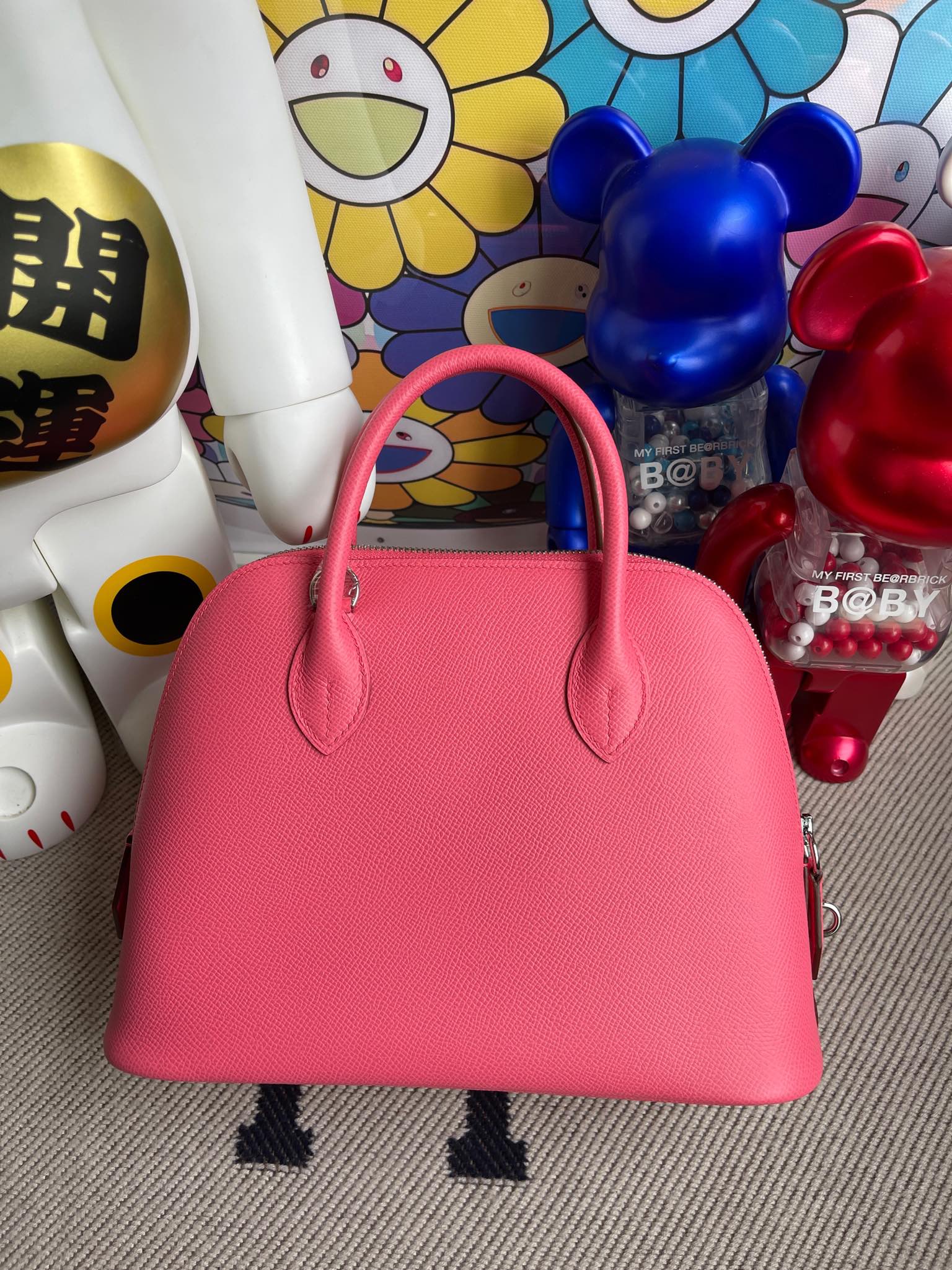Hermès(爱马仕)Bolide 保龄球包 Epsom 原厂掌纹皮 8w 唇膏粉 银扣 25cm 顶级手缝-拉尔森鳄鱼皮具定制 - 爱马仕包包官网 Hermès(爱马仕)Bolide 保龄球包 Epsom 原厂掌纹皮 8w 唇膏粉 银扣 25cm 顶级手缝
