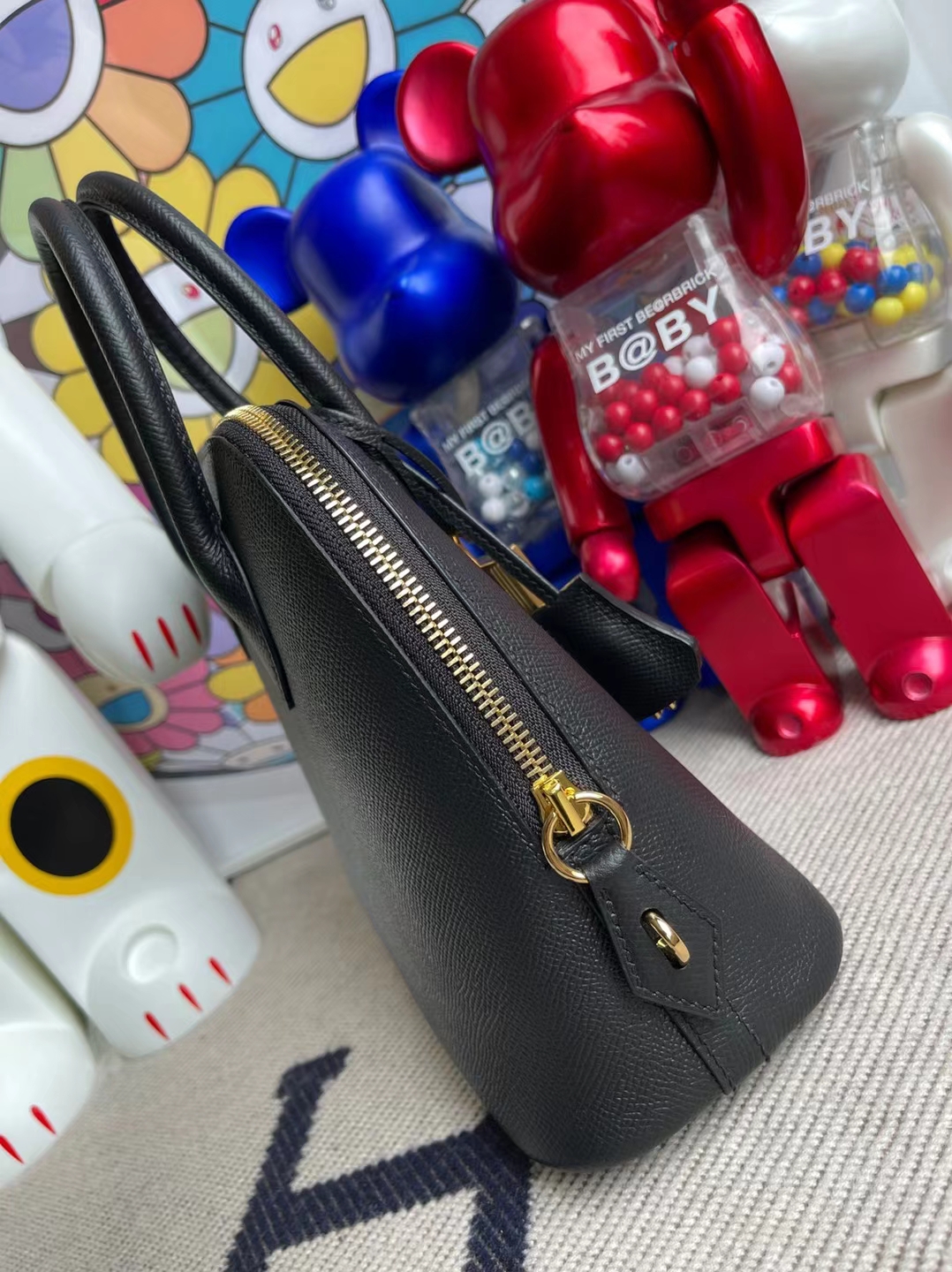 Hermès（爱马仕）Bolide 保龄球包 evercolor Ck89 黑色 金扣 25cm 顶级工艺 全手工缝制