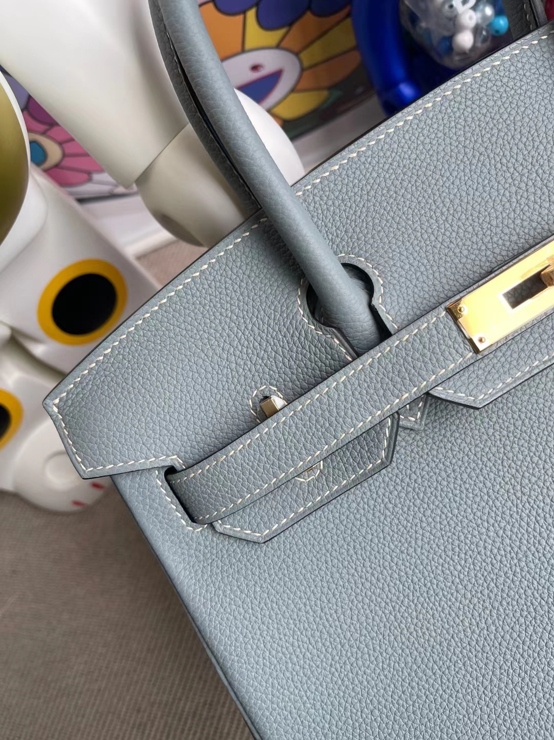Hermès（爱马仕）Birkin 铂金包 Togo 7G 天青色 金扣 30cm 订制