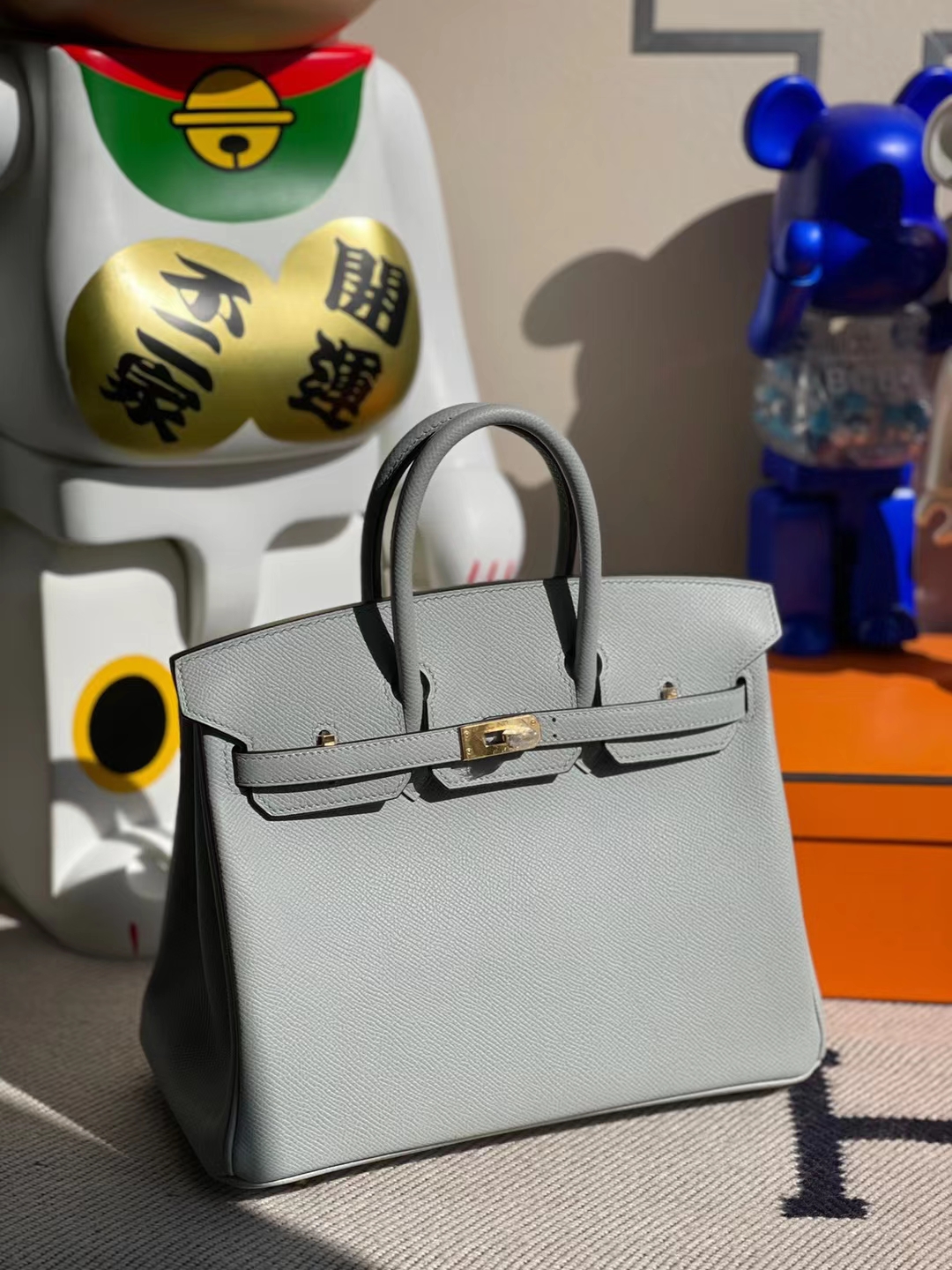 Hermès(爱马仕)Birkin 铂金包 Epsom 8U 冰川蓝 金扣 25cm-拉尔森鳄鱼皮具定制 - 爱马仕包包官网 Hermès(爱马仕)Birkin 铂金包 Epsom 8U 冰川蓝 金扣 25cm