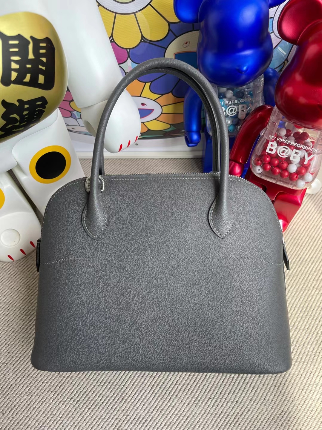 Hermès（爱马仕）Bolide 保龄球包 evercolor 8f 锡器灰 银扣 25cm