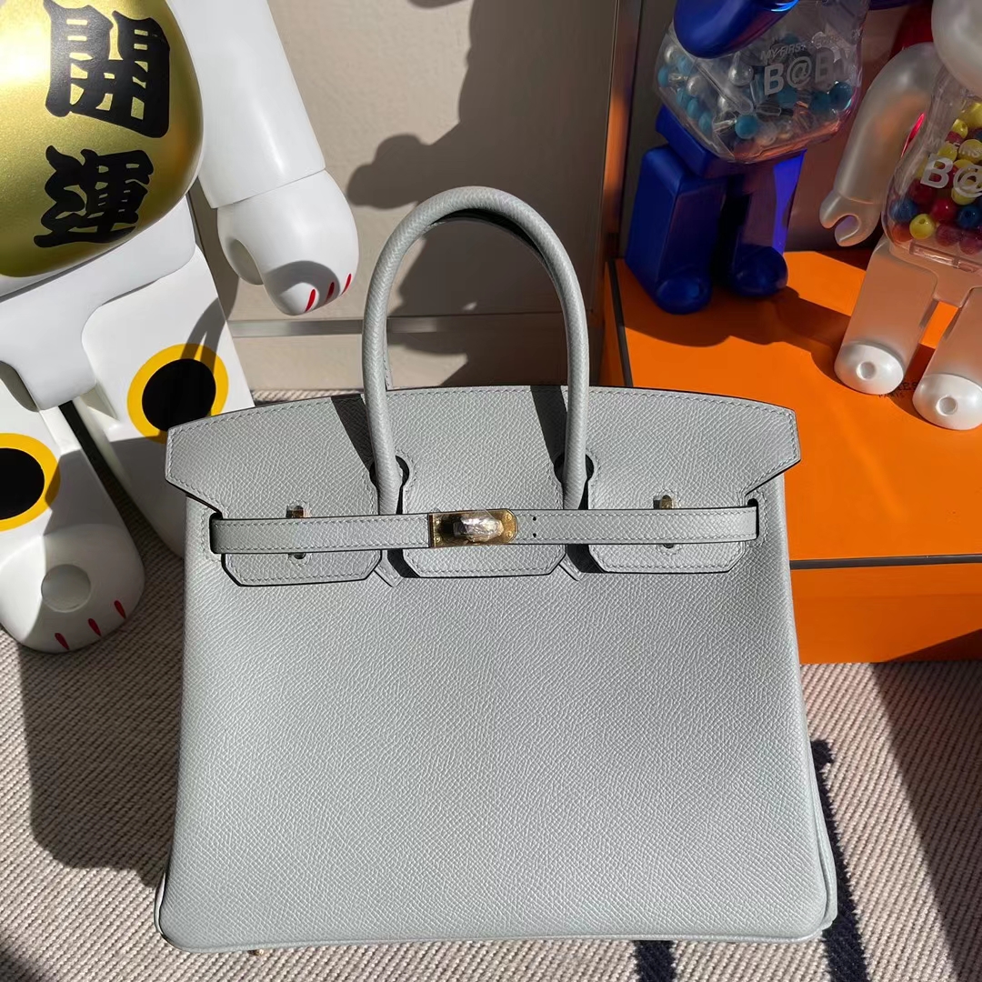 Hermès(爱马仕)Birkin 铂金包 Epsom 8U 冰川蓝 金扣 25cm-拉尔森鳄鱼皮具定制 - 爱马仕包包官网 Hermès(爱马仕)Birkin 铂金包 Epsom 8U 冰川蓝 金扣 25cm