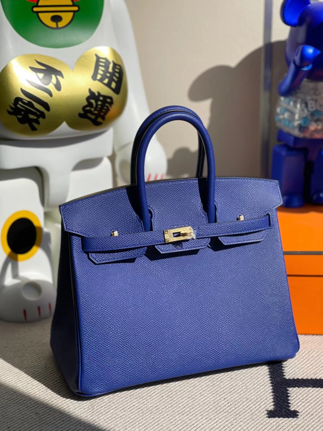 Hermès（爱马仕）Birkin 铂金包 Epsom 7T 电光蓝 金扣 25cm