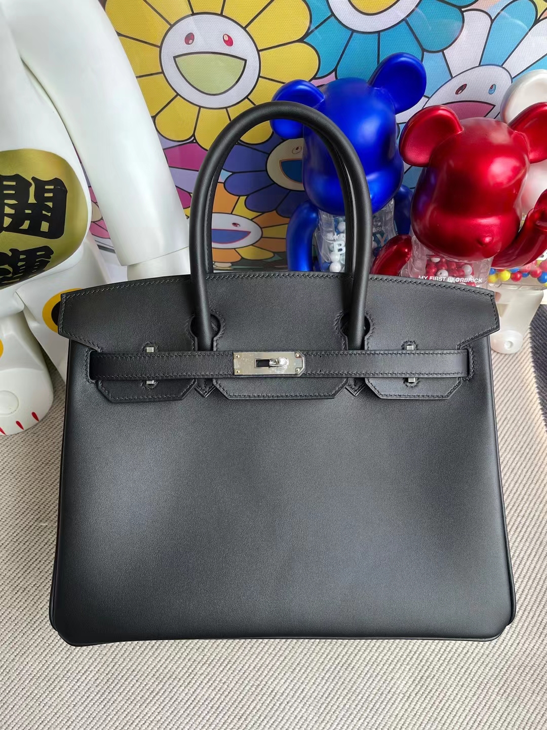 Hermès（爱马仕）Birkin 铂金包 Jonathan Ck89 黑色 银扣 30cm