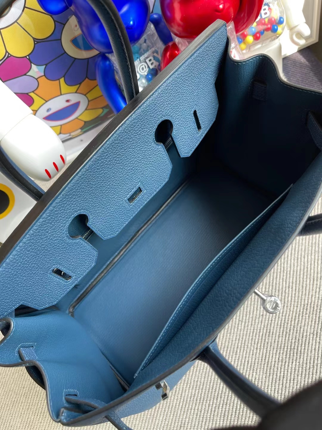 Hermès（爱马仕）Birkin 铂金包 Togo S4 深邃蓝 银扣 30cm