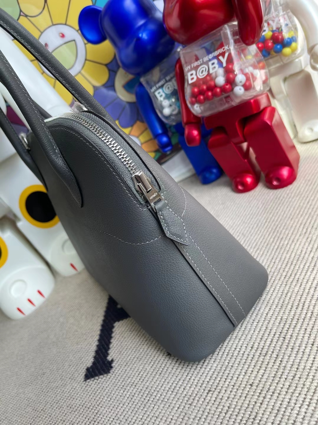 Hermès（爱马仕）Bolide 保龄球包 evercolor 8f 锡器灰 银扣 25cm
