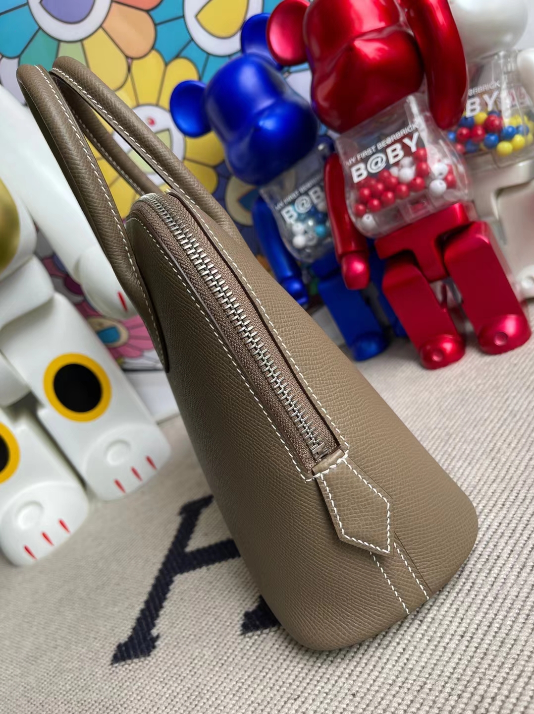 Hermès（爱马仕）Bolide 保龄球包 evercolor Ck18 大象灰 银扣 25cm 顶级工艺 全手工缝制