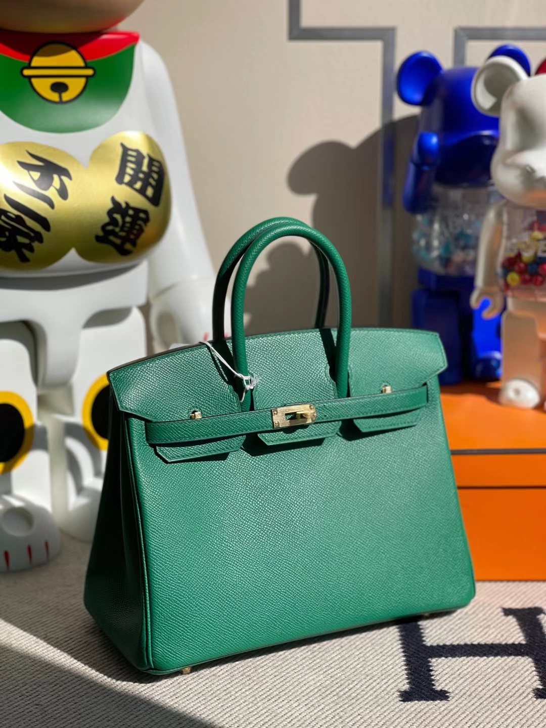 Hermès(爱马仕)Birkin 铂金包 Epsom U4 丝绒绿 金扣 25cm-拉尔森鳄鱼皮具定制 - 爱马仕包包官网 Hermès(爱马仕)Birkin 铂金包 Epsom U4 丝绒绿 金扣 25cm