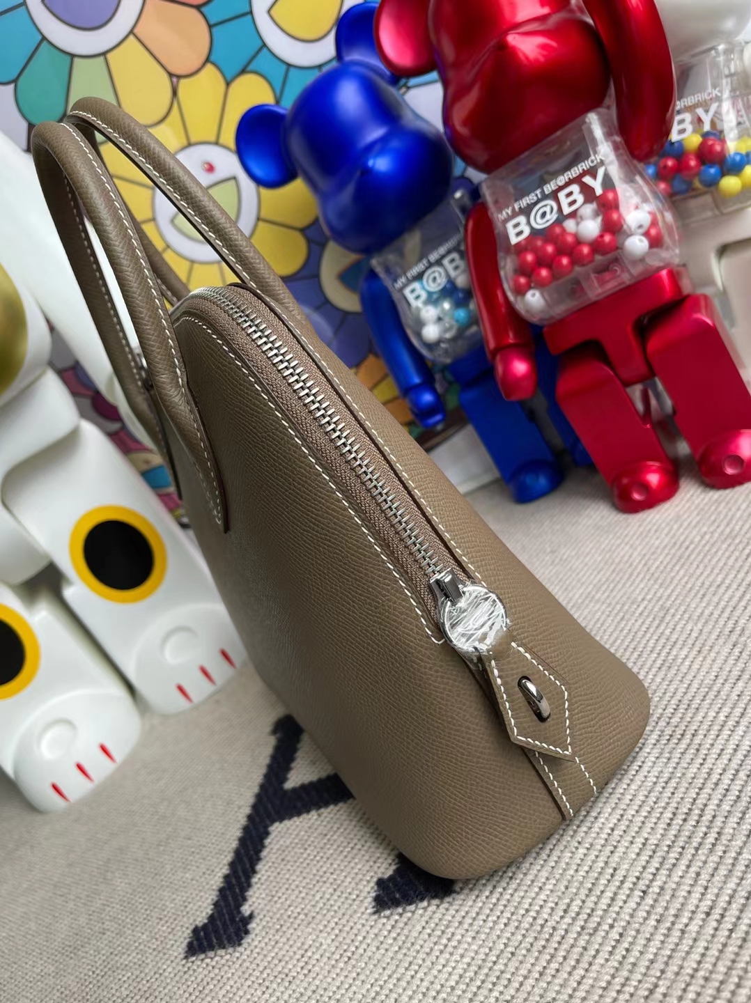 Hermès（爱马仕）Bolide 保龄球包 evercolor Ck18 大象灰 银扣 25cm 顶级工艺 全手工缝制