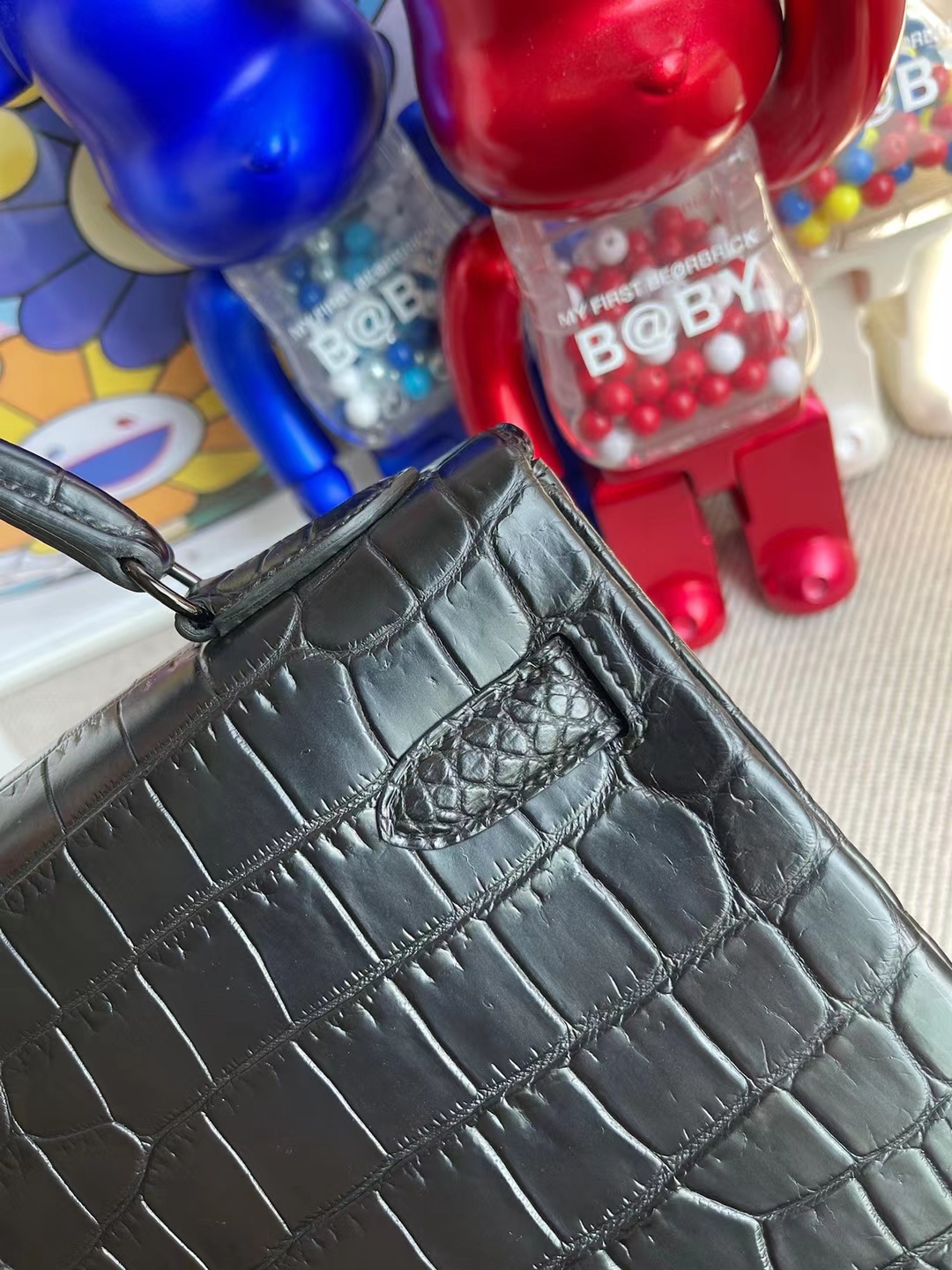 Hermès（爱马仕）Kelly 凯莉包 雾面尼罗鳄 Ck89 黑色 So Black 黑扣 32cm 全手工缝制