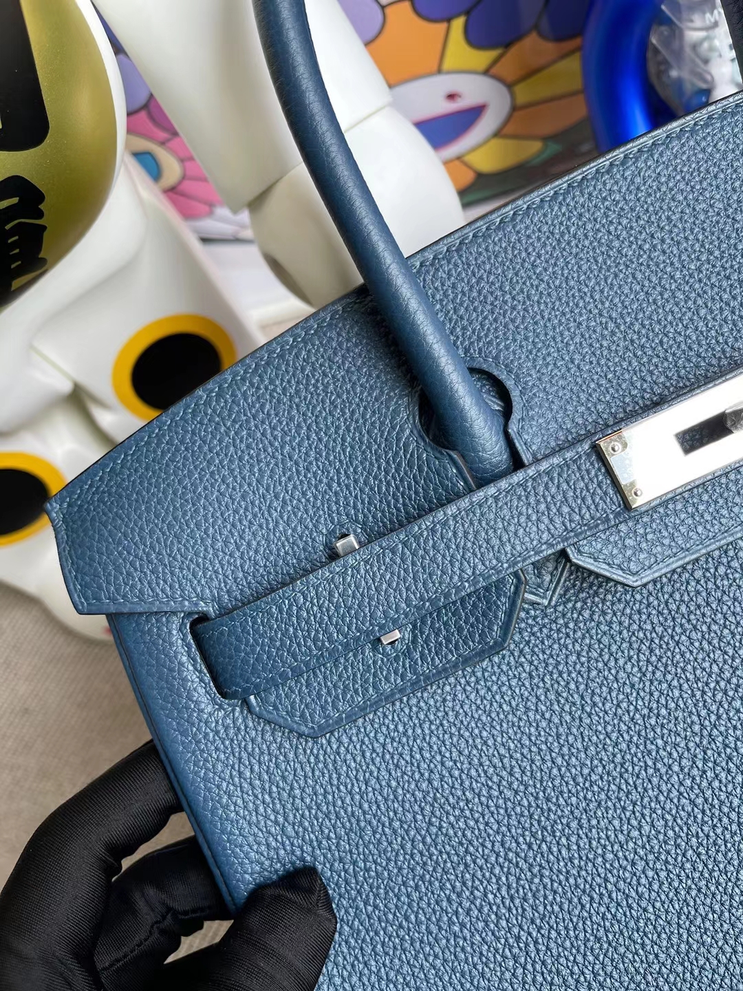 Hermès（爱马仕）Birkin 铂金包 Togo S4 深邃蓝 银扣 30cm