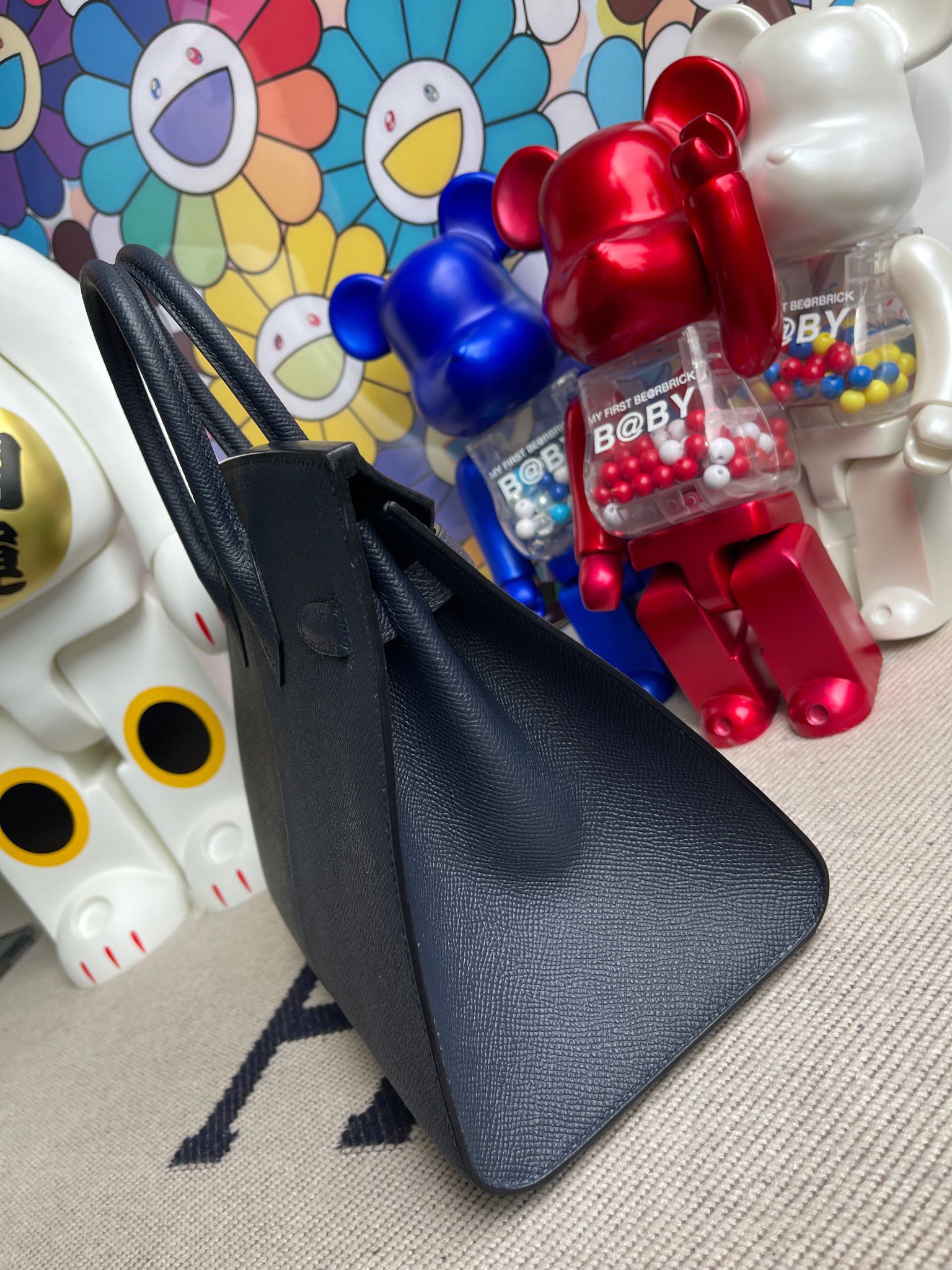 Hermès(爱马仕)Birkin 铂金包 Epsom 原厂掌纹皮 黑色 拼 午夜蓝 内拼 坦桑尼亚蓝 金扣 25cm 顶级手缝-拉尔森鳄鱼皮具定制 - 爱马仕包包官网 Hermès(爱马仕)Birkin 铂金包 Epsom 原厂掌纹皮 黑色 拼 午夜蓝 内拼 坦桑尼亚蓝 金扣 25cm 顶级手缝
