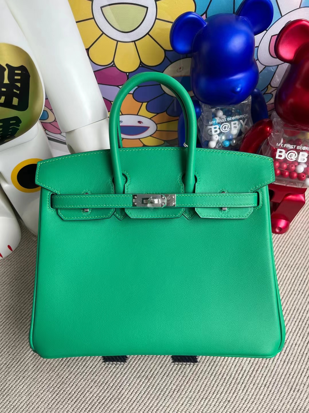 Hermès（爱马仕）Birkin 铂金包 Swift 7W 薄荷绿 银扣 25cm
