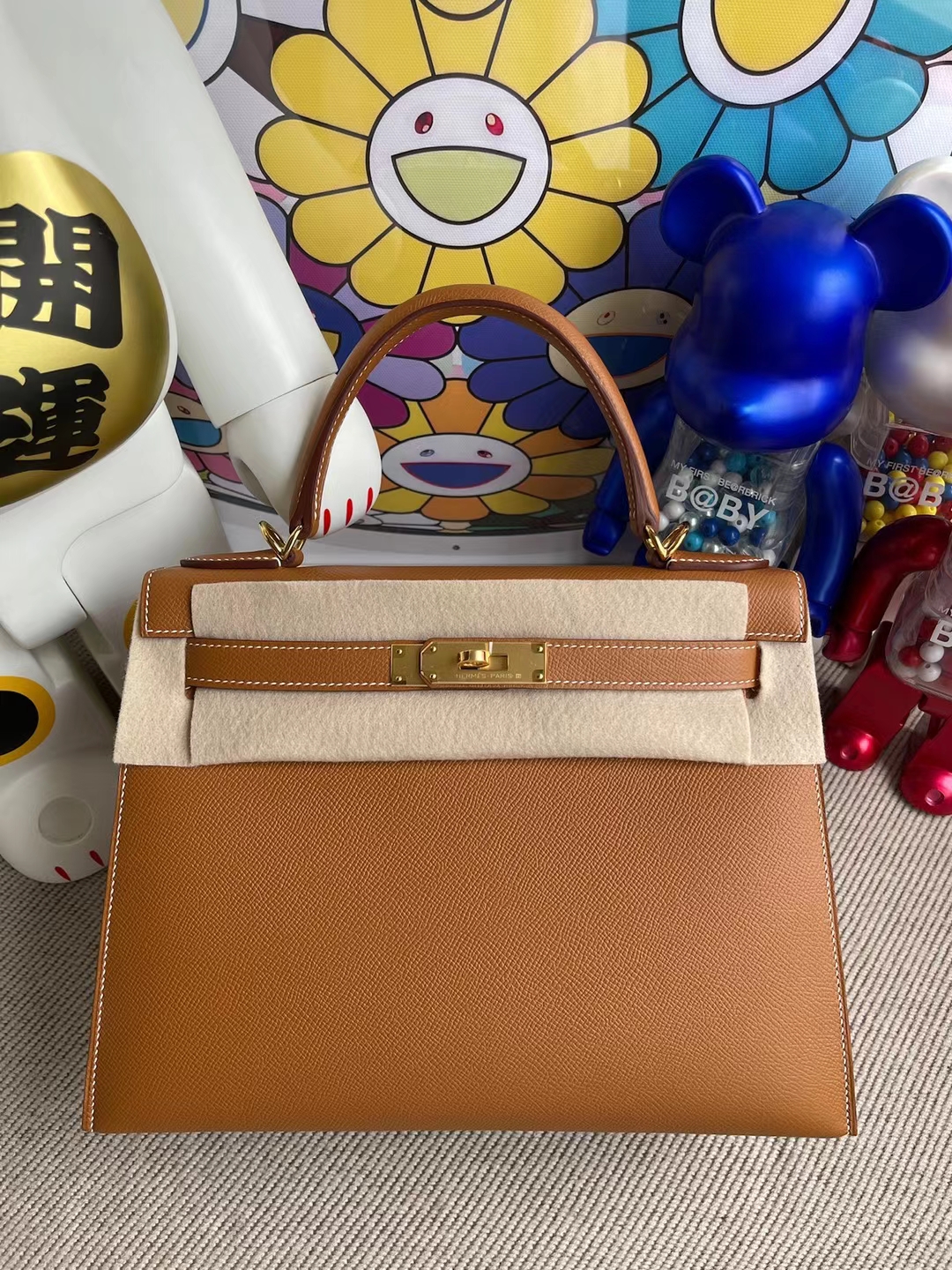 Hermès（爱马仕）Kelly 凯莉包 Epsom Ck37 金棕色 金扣 28cm 顶级工艺 全手工缝制 ghw stock