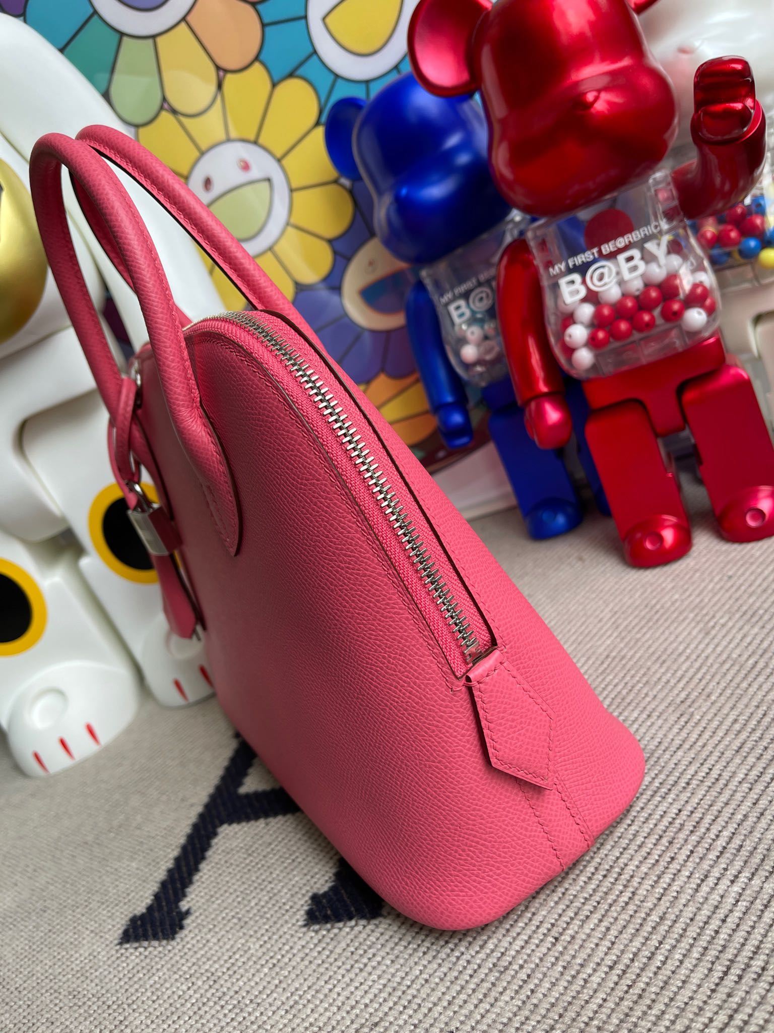 Hermès(爱马仕)Bolide 保龄球包 Epsom 原厂掌纹皮 8w 唇膏粉 银扣 25cm 顶级手缝-拉尔森鳄鱼皮具定制 - 爱马仕包包官网 Hermès(爱马仕)Bolide 保龄球包 Epsom 原厂掌纹皮 8w 唇膏粉 银扣 25cm 顶级手缝