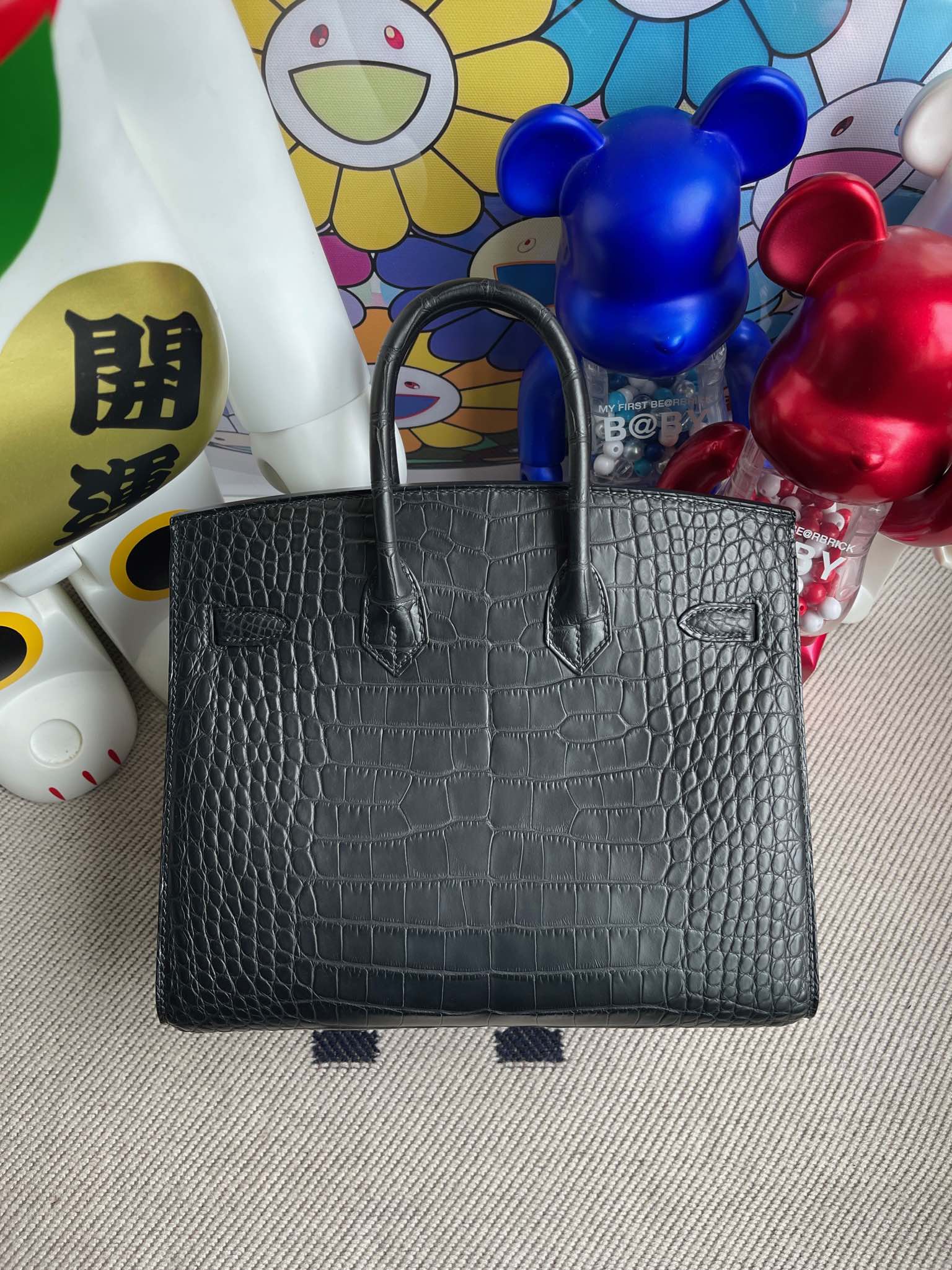 Hermès（爱马仕）Birkin 铂金包 Alligator matt 雾面鳄 ck89 黑色 noir 外缝 25cm 顶级手缝